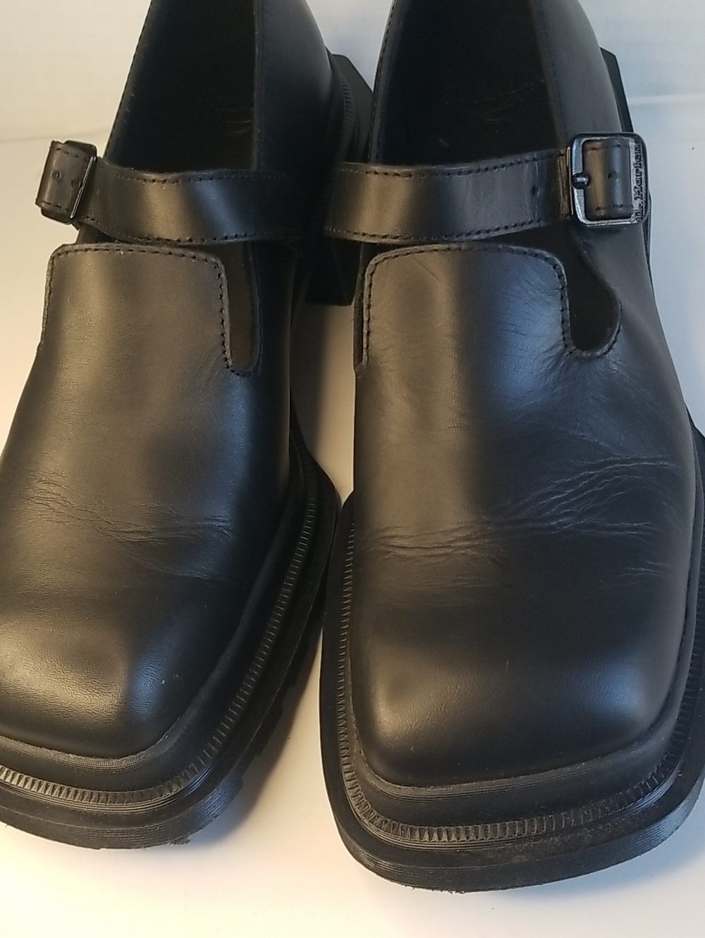 Dr. Martens Black Leather Single Monk Strap Loafers